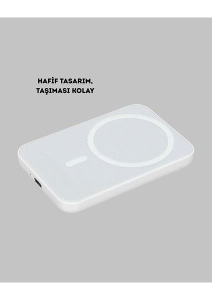 Manyetik Kablosuz Powerbank – iPhone 12/13/14/15 Uyumlu, Hızlı Şarjlı, Ultra Hafif indirimleri