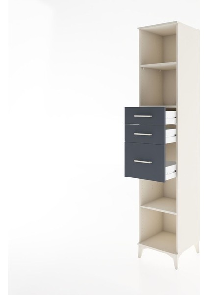 Hyperion Dolap 3 Raflı 3 Çekmeceli 44X44X221 Aytaşı-Antrasit fırsatları