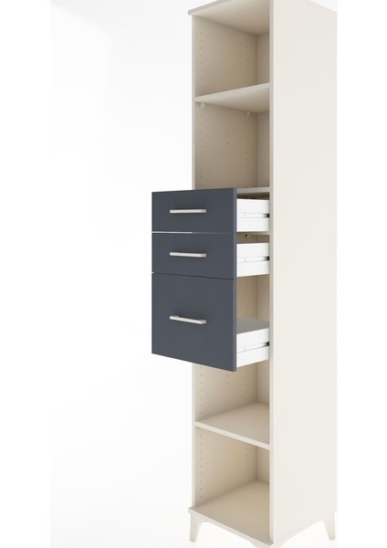 Hyperion Dolap 3 Raflı 3 Çekmeceli 44X44X221 Aytaşı-Antrasit indirimleri