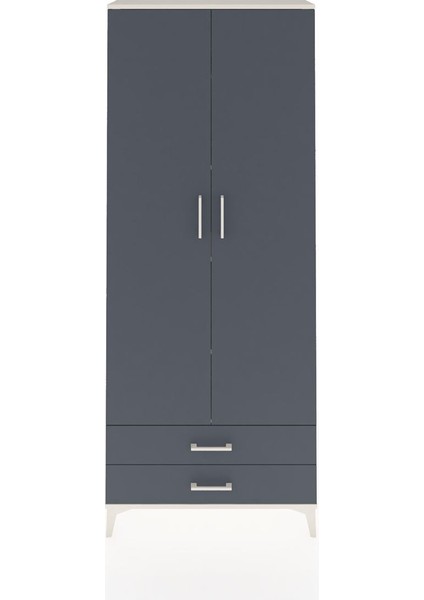 Arges Dolap 5 Raflı 2 Çekmeceli 2 Kapaklı 88X30X221 Aytaşı-Antrasit