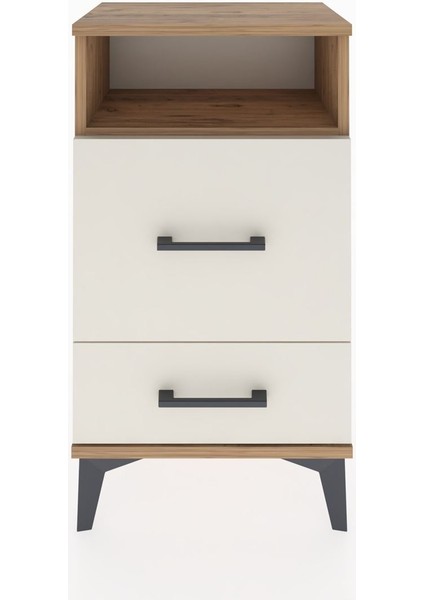 Arges Komodin Tek Raflı 2 Çekmeceli 44X30X80 Çam-Aytaşı fiyatları