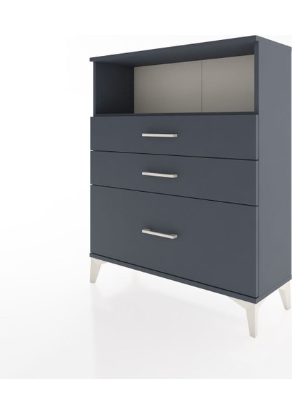 Arges Şifonyer Tek Raflı 3 Çekmeceli 88X30X106 Antrasit-Antrasit modelleri