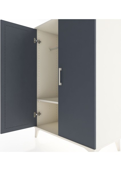 Hyperion Dolap Tek Raflı 2 Kapaklı Tek Askılı 88X44X134 Aytaşı-Antrasit indirimleri