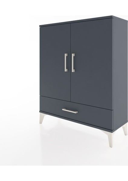 Arges Şifonyer 2 Raflı Tek Çekmeceli 2 Kapaklı 88X30X106 Antrasit-Antrasit modelleri