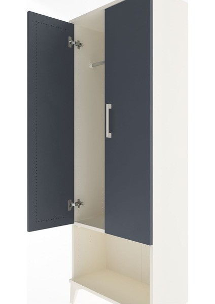 Arges Dolap Tek Raflı 2 Kapaklı Tek Askılı 60X30X163 Aytaşı-Antrasit indirimleri