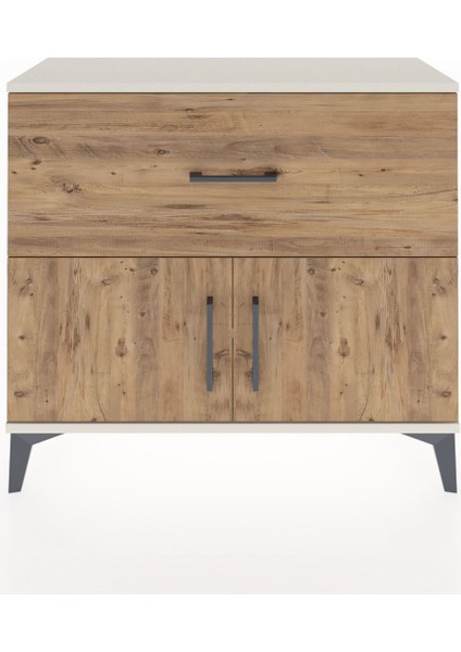 Arges Şifonyer Tek Raflı Tek Çekmeceli 2 Kapaklı 88X30X80 Aytaşı-Çam