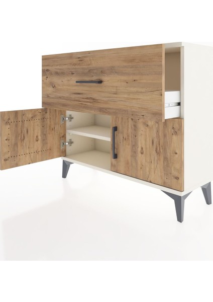 Arges Şifonyer Tek Raflı Tek Çekmeceli 2 Kapaklı 88X30X80 Aytaşı-Çam fırsatları