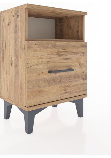 Arges Komodin Tek Raflı 2 Çekmeceli 44X30X64 Çam-Çam fiyatları