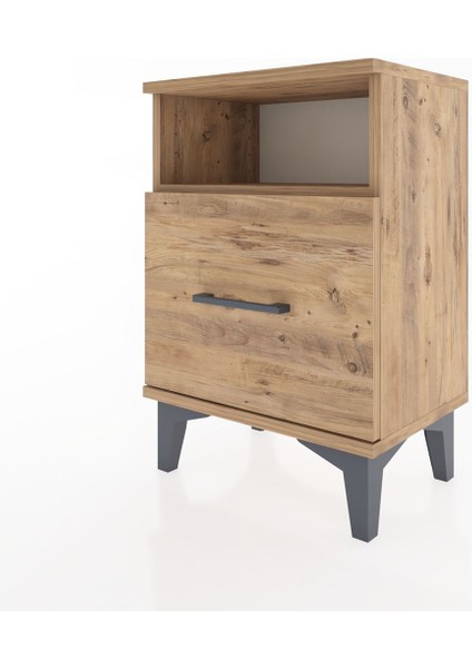 Arges Komodin Tek Raflı 2 Çekmeceli 44X30X64 Çam-Çam modelleri