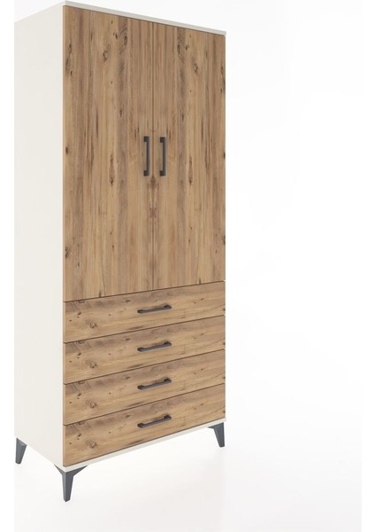 Hyperion Dolap 4 Raflı 4 Çekmeceli 2 Kapaklı 88X44X195 Aytaşı-Çam fiyatları