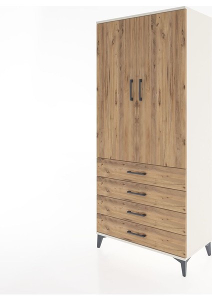 Hyperion Dolap 4 Raflı 4 Çekmeceli 2 Kapaklı 88X44X195 Aytaşı-Çam modelleri