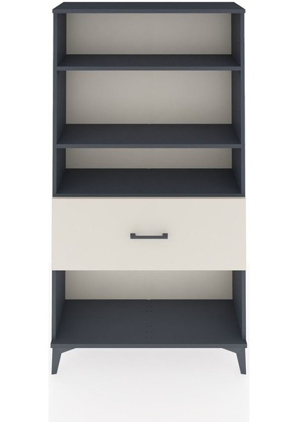 Arges Dolap 3 Raflı Tek Çekmeceli 88X30X163 Antrasit-Aytaşı
