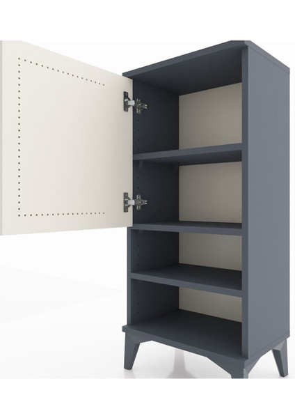 Arges Komodin 3 Raflı Tek Kapaklı 44X30X96 Antrasit-Aytaşı indirimleri