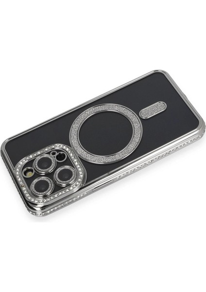 iPhone 14 Pro Max Kılıf Joke Simli Magneticsafe Kılıf - Gri - MKR026700-5298 fiyatları