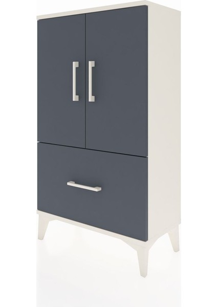 Arges Komodin 2 Raflı Tek Çekmeceli 2 Kapaklı 60X30X106 Aytaşı-Antrasit indirimleri