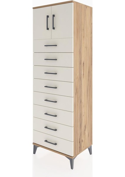 Hyperion Dolap Tek Raflı 8 Çekmeceli 2 Kapaklı 60X44X182 Çam-Aytaşı modelleri