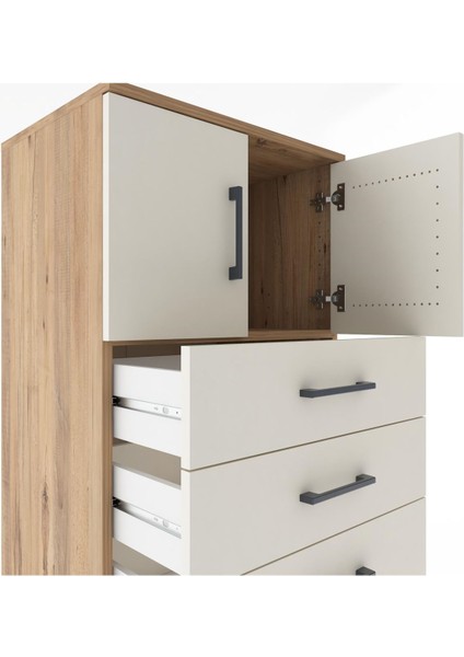 Hyperion Dolap Tek Raflı 8 Çekmeceli 2 Kapaklı 60X44X182 Çam-Aytaşı indirimleri