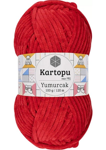 1 Adet Yumurcak Kadife El Örgü Ipi Açık Kırmızı K165