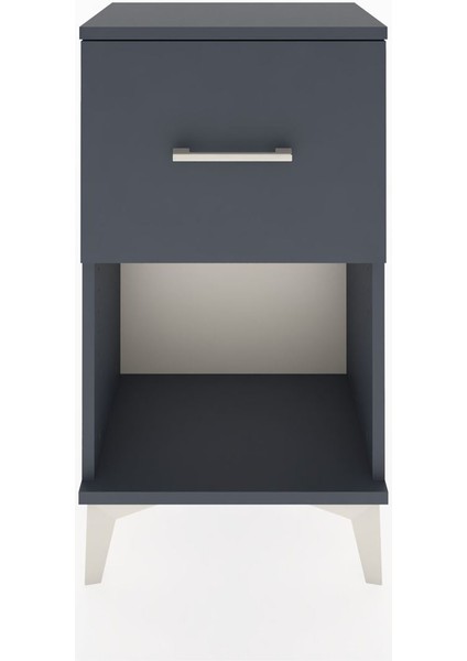 Arges Komodin Tek Çekmeceli 44X30X80 Antrasit-Antrasit