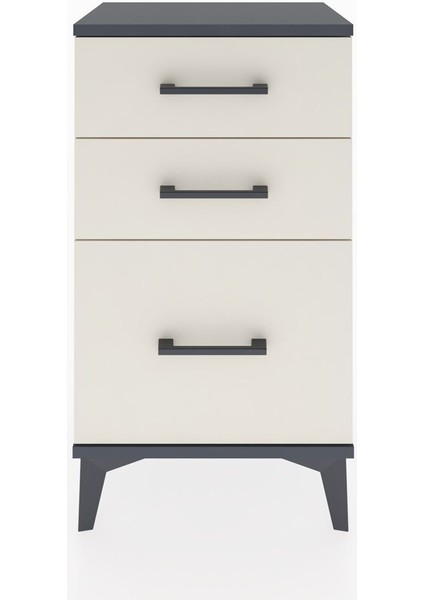 Arges Komodin 3 Çekmeceli 44X30X80 Antrasit-Aytaşı fiyatları