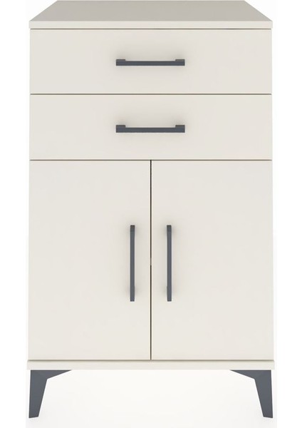 Hyperion Komodin Tek Raflı 2 Çekmeceli 2 Kapaklı 60X44X96 Aytaşı-Aytaşı