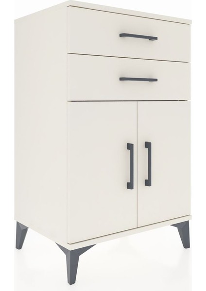 Hyperion Komodin Tek Raflı 2 Çekmeceli 2 Kapaklı 60X44X96 Aytaşı-Aytaşı fiyatları