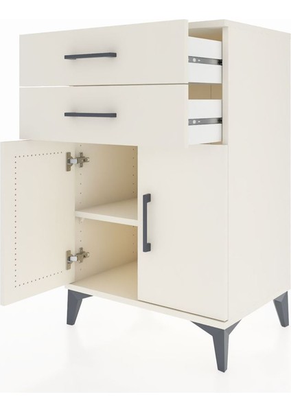 Hyperion Komodin Tek Raflı 2 Çekmeceli 2 Kapaklı 60X44X96 Aytaşı-Aytaşı fırsatları