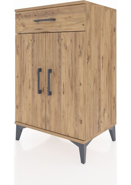 Hyperion Komodin 2 Raflı Tek Çekmeceli 2 Kapaklı 60X44X96 Çam-Çam modelleri