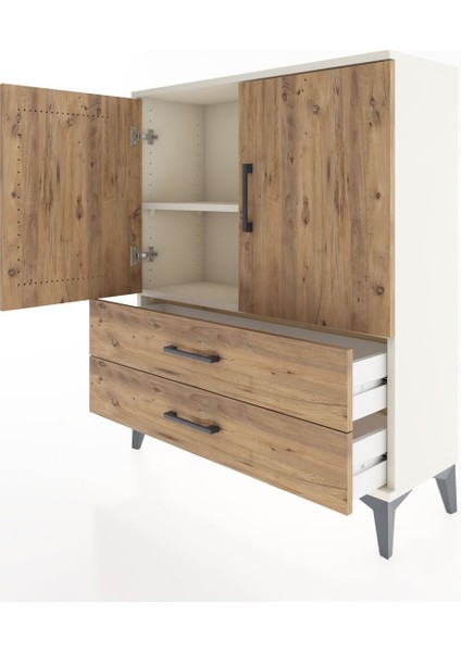 Arges Şifonyer 2 Raflı 2 Çekmeceli 2 Kapaklı 88X30X106 Aytaşı-Çam fırsatları