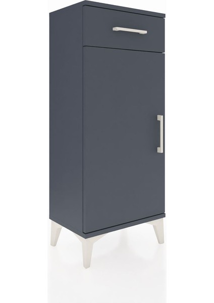 Arges Komodin 2 Raflı Tek Çekmeceli Tek Kapaklı 44X30X106 Antrasit-Antrasit fiyatları