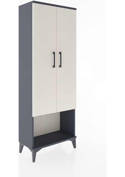 Arges Dolap Tek Raflı 2 Kapaklı Tek Askılı 60X30X163 Antrasit-Aytaşı fiyatları