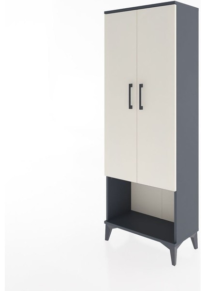 Arges Dolap Tek Raflı 2 Kapaklı Tek Askılı 60X30X163 Antrasit-Aytaşı modelleri
