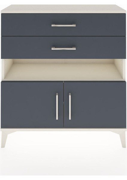 Arges Şifonyer 2 Raflı 2 Çekmeceli 2 Kapaklı 88X30X96 Aytaşı-Antrasit