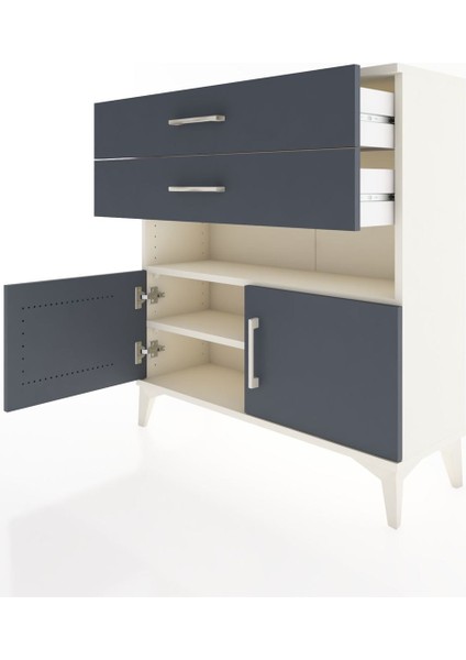 Arges Şifonyer 2 Raflı 2 Çekmeceli 2 Kapaklı 88X30X96 Aytaşı-Antrasit fırsatları