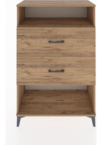 Hyperion Dolap Tek Raflı 2 Çekmeceli 88X44X134 Çam-Çam