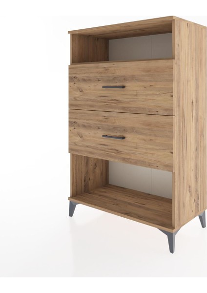 Hyperion Dolap Tek Raflı 2 Çekmeceli 88X44X134 Çam-Çam modelleri