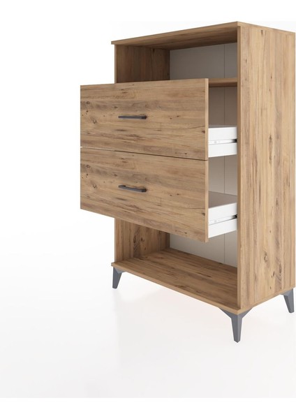 Hyperion Dolap Tek Raflı 2 Çekmeceli 88X44X134 Çam-Çam fırsatları
