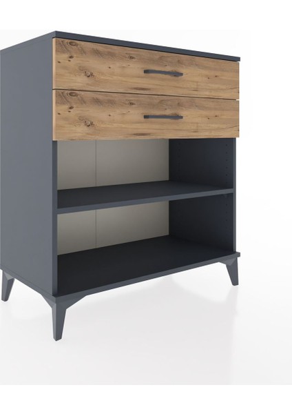 Hyperion Şifonyer Tek Raflı 2 Çekmeceli 88X44X96 Antrasit-Çam fiyatları