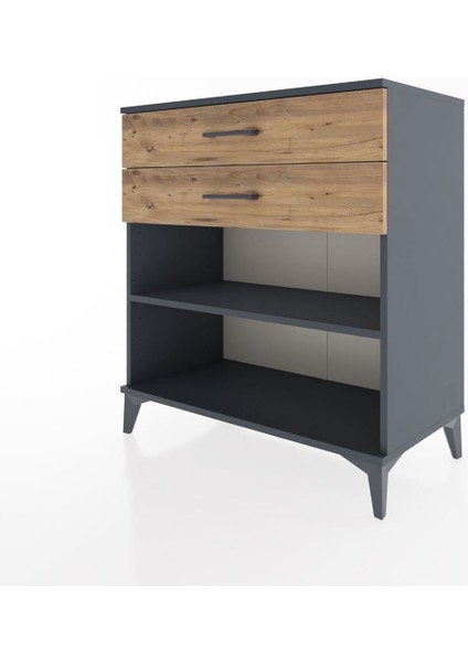 Hyperion Şifonyer Tek Raflı 2 Çekmeceli 88X44X96 Antrasit-Çam modelleri
