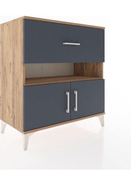 Hyperion Şifonyer 2 Raflı Tek Çekmeceli 2 Kapaklı 88X44X96 Çam-Antrasit fiyatları