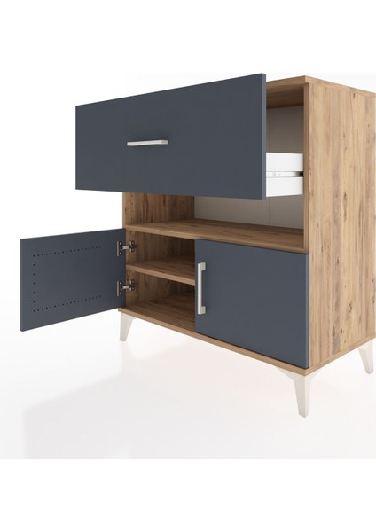 Hyperion Şifonyer 2 Raflı Tek Çekmeceli 2 Kapaklı 88X44X96 Çam-Antrasit fırsatları