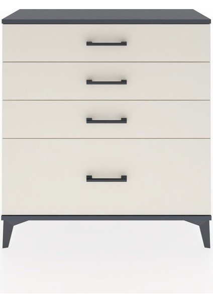 Arges Şifonyer 4 Çekmeceli 88X30X96 Antrasit-Aytaşı
