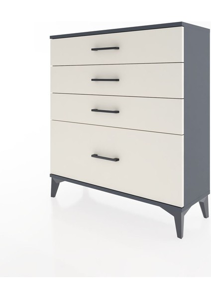 Arges Şifonyer 4 Çekmeceli 88X30X96 Antrasit-Aytaşı modelleri