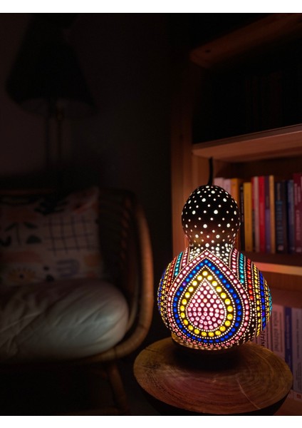 Kahverengi Su Kabağı Lamba, Doğal ve Şık Dekoratif Aydınlatma Seçeneği fiyatları