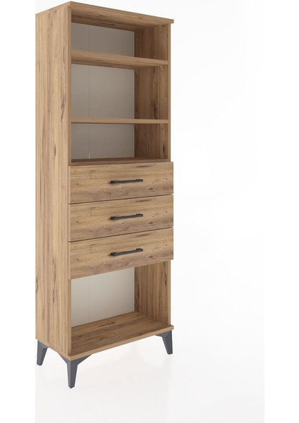 Arges Dolap 3 Raflı 3 Çekmeceli 60X30X163 Çam-Çam fiyatları