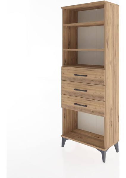 Arges Dolap 3 Raflı 3 Çekmeceli 60X30X163 Çam-Çam modelleri