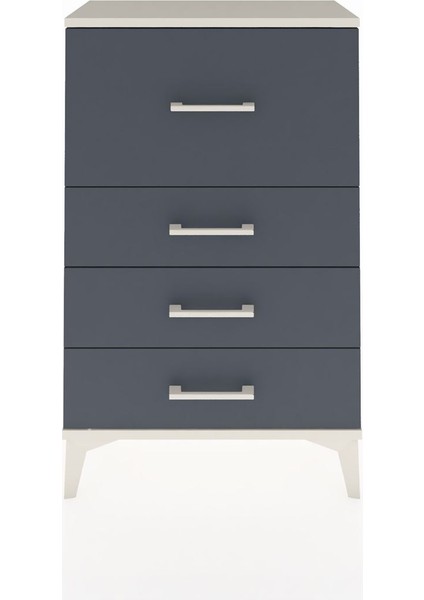 Arges Komodin 4 Çekmeceli 60X30X96 Aytaşı-Antrasit
