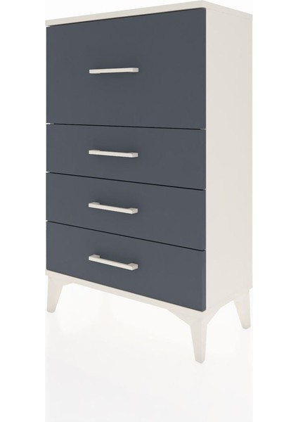 Arges Komodin 4 Çekmeceli 60X30X96 Aytaşı-Antrasit modelleri