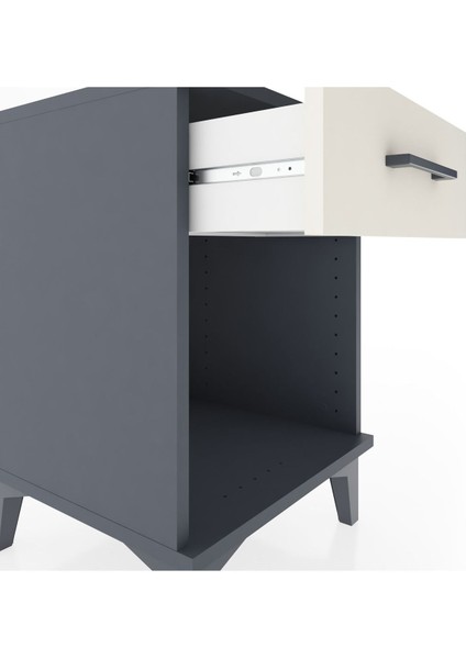 Hyperion Komodin Tek Çekmeceli 44X44X64 Antrasit-Aytaşı indirimleri