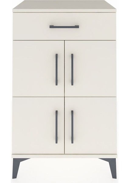 Hyperion Komodin Tek Raflı Tek Çekmeceli 4 Kapaklı 60X44X96 Aytaşı-Aytaşı